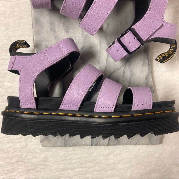 SOLD. Dr.Martens Blaire Pisa Leather Strap Sandal Chunky Sole Purple Lilac - Picture 9 of 14